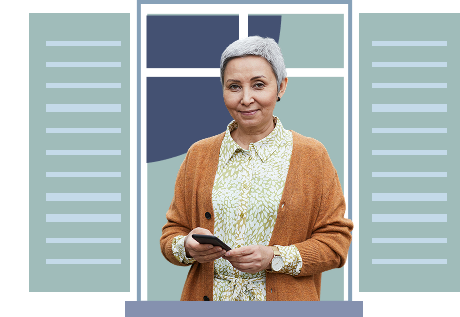 woman standing in a window